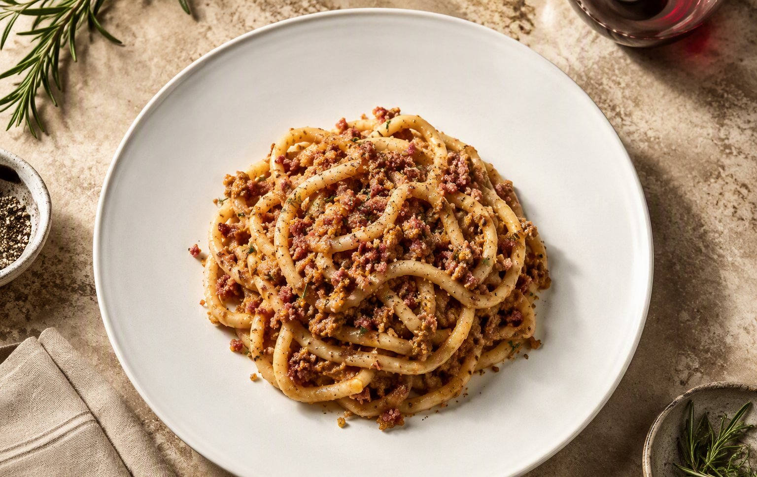 Pici al ragù bianco di chianina